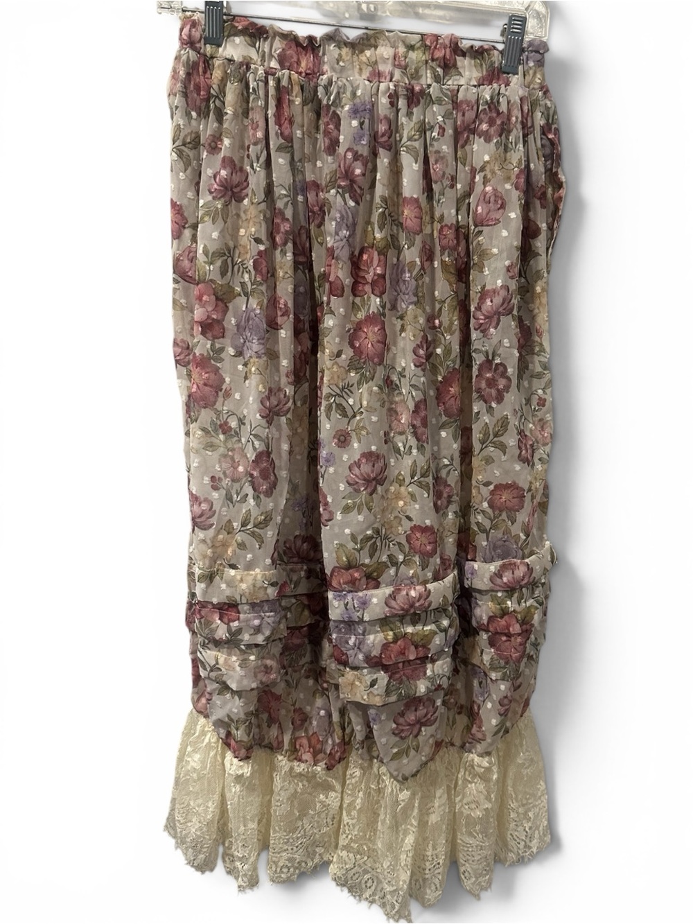 Floral Tiered Bloomers with Lace Hem - Pink & Cream Size Sm Bellanblue - Picture 3 of 6